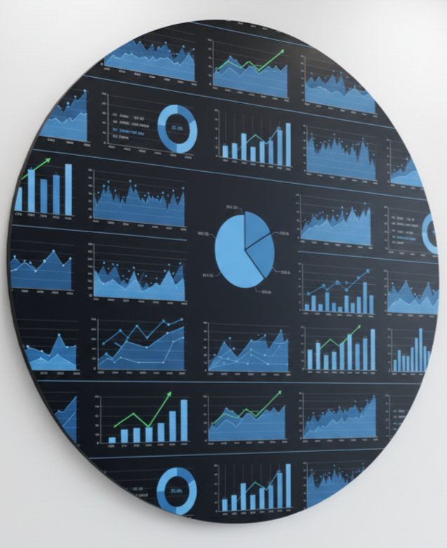 Graphs showing a Financial Overview